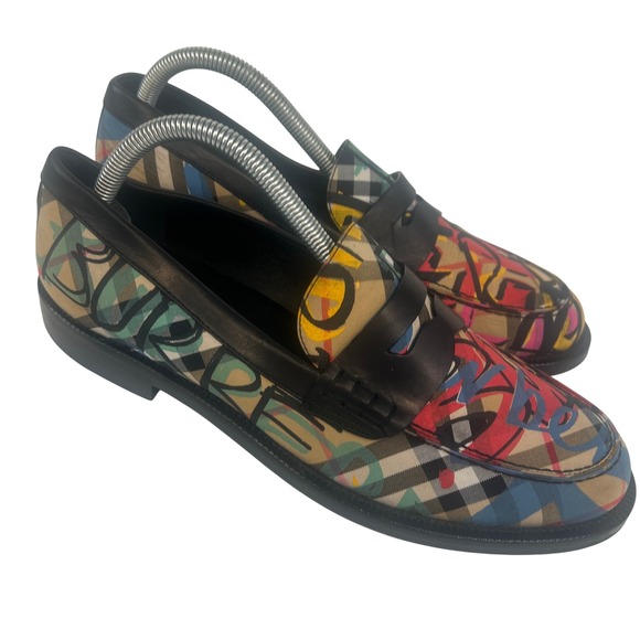 Burberry Shoes - BURBERRY ENGLISH ICONS VINTAGE CHECK BEDMONT LOAFERS EU 40 US 9  Leather